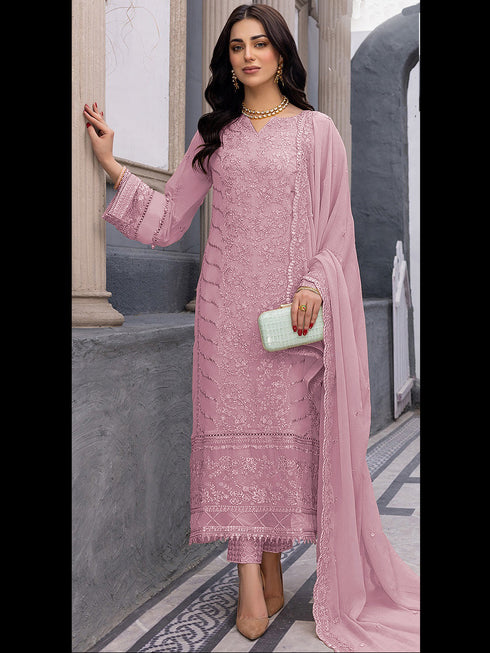 Lavender Heavy Fox Georgette Pant Suit 195662