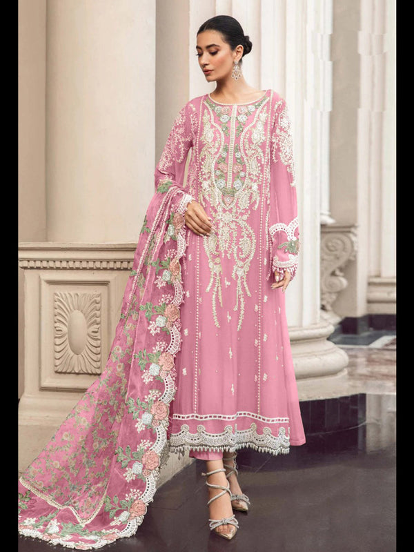 Pink Heavy Fox Georgette Pant Suit 195668