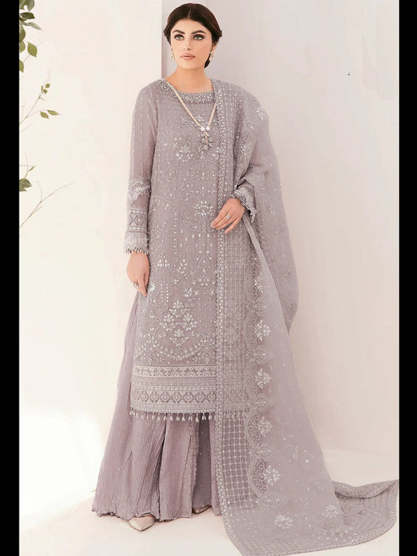 Grey Heavy Organza Sharara Suit 195677