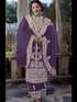 Purple Heavy Fox Georgette Palazzo Suit 195681 Closure View