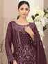 Maroon Heavy Fox Georgette Pant Suit 195943 Closure View
