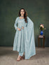 Turquoise Georgette Pant Suit 195981
