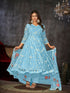 Sky Blue Net Anarkali Suit 199178 Closure View