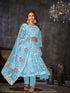 Sky Blue Net Anarkali Suit 199178
