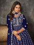 Blue Net Anarkali Suit 199180 Closure View