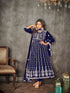Blue Net Anarkali Suit 199180