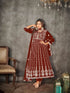 Maroon Net Anarkali Suit 199182