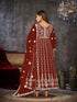 Maroon Net Anarkali Suit 199182 Back View