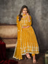 Mustard Net Anarkali Suit 199183 Closure View