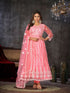 Peach Net Anarkali Suit 199184