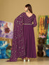 Purple Georgette Anarkali Dress 199190 Back View
