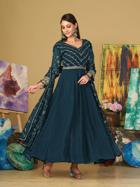 Rama Georgette Anarkali Dress 199191