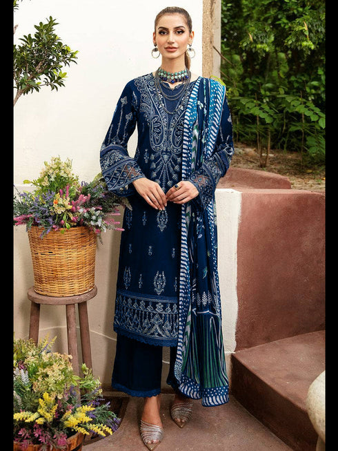 Navy Blue Heavy Rayon Pant Suit 199195