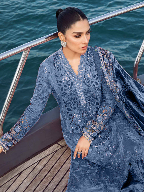 Blue Rayon Pant Suit 199201 Back View