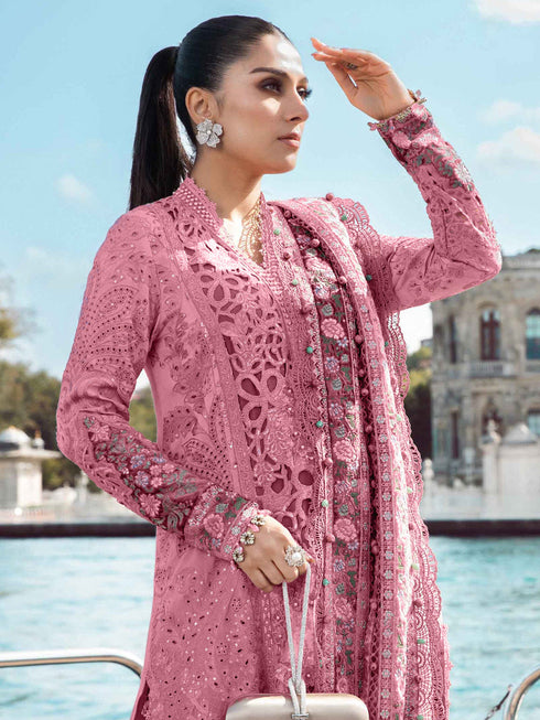 Pink Rayon Pant Suit 199202 Back View