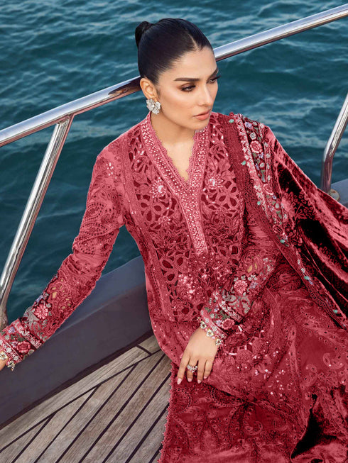 Red Rayon Pant Suit 199203 Closure View