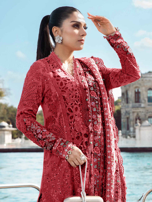 Red Rayon Pant Suit 199203 Back View