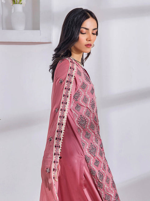 Mauve Heavy Cotton Pant Suit 199210 Back View