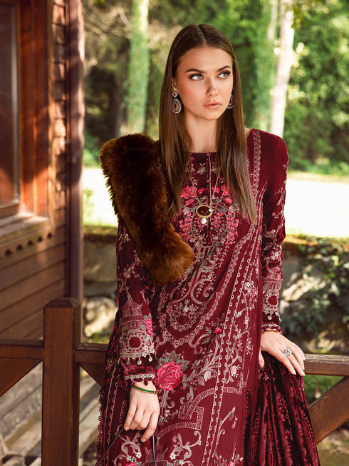 Maroon Rayon Pant Suit 199330 Closure View