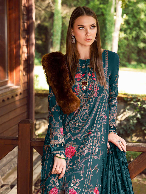 Teal Rayon Pant Suit 199332 Closure View