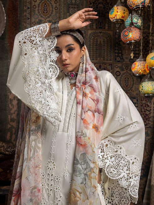 Off White Heavy Cotton Pant Suit 199336 Closure View