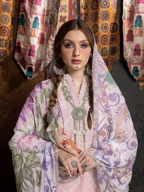 Baby Pink Heavy Cotton Pant Suit 199337 Back View