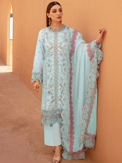 Sky Blue Heavy Cotton Pant Suit 199342