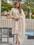 Cream Heavy Organza Pant Suit 199359