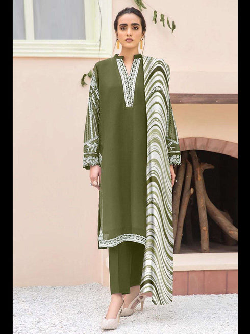 Mehendi Green Georgette Pant Suit 199566
