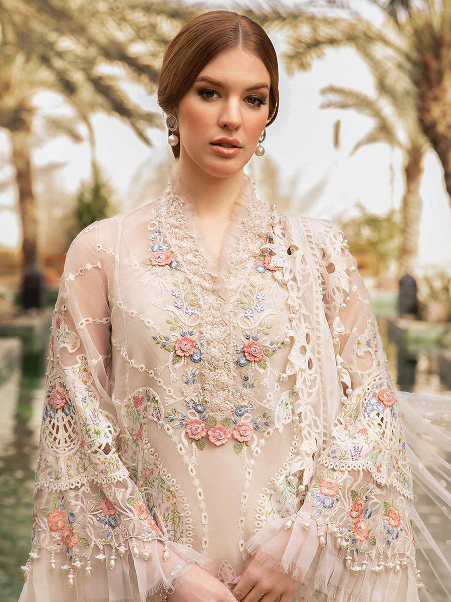 Off white & Multicolored Pure Cotton Front Gathering Patola Print Suit with Side Slit pants main image 1