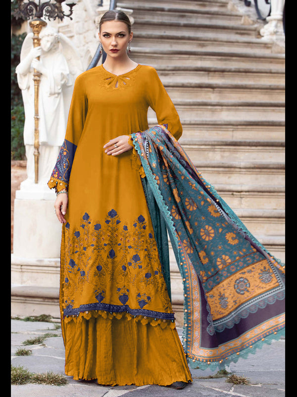 Mustard Rayon Palazzo Suit 199771