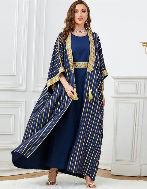 Classic Comfort: Embroidered Abaya in Breathable Cotton