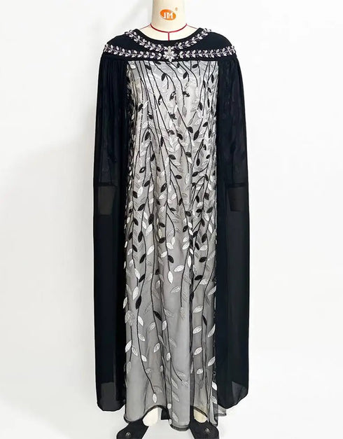 Diamond Shimmer, Regular Fit: Own the Night in Sparkling Elegance Abaya