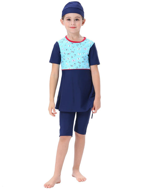 Young Elegance Afloat: 3-Piece Islamic Swim Set for Girls – Dive into Modesty with Muslim Swimwear, Perfect for Beach Adventures and Pool Days