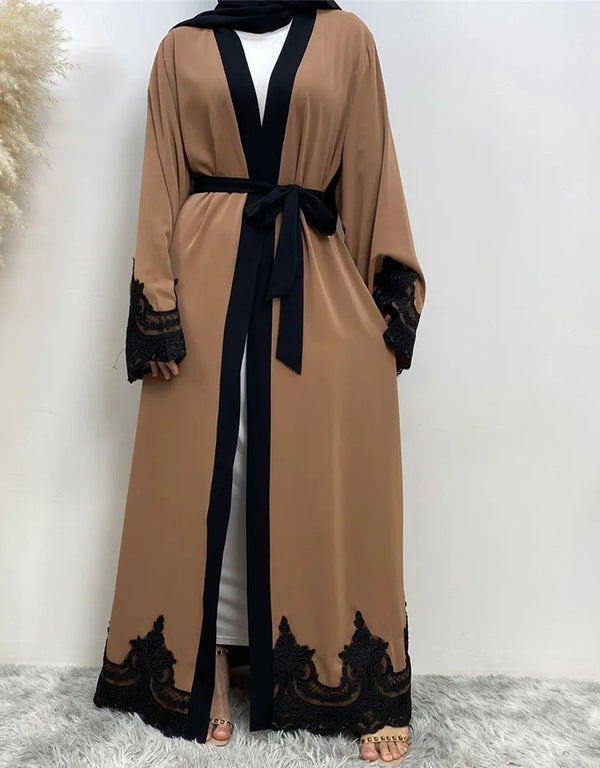 Modest Elegance for Every Season: Lace Adorned Abaya