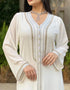 Pure Elegance: White Kaftan Abaya Set from Dubai and Turkey