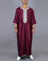 Arabic-Inspired Moroccan Kaftan: Casual Elegance in a Long Striped Dress for Muslim Men