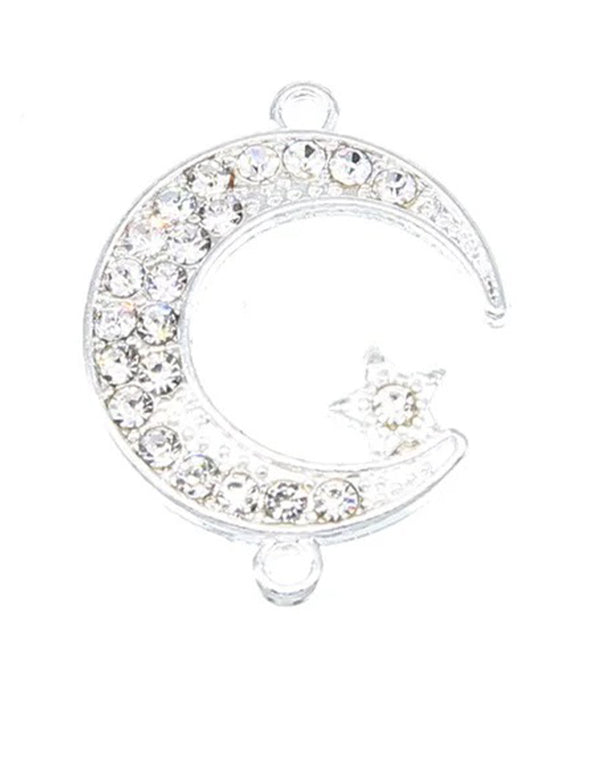Islamic Elegance Unveiled: 6-Piece Collection of Silver Allah Charms, Muslim Crescent Moon Connectors - Perfect Accessories for Exquisite Islamic Jewelry