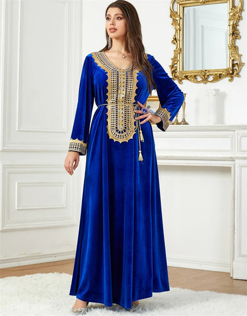 Timeless Comfort Meets Elegance: Embroidered Velvet Abaya