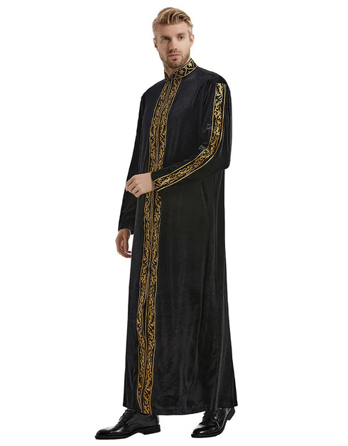 Elevate Your Style: Velvet-Infused Islamic Jubba Thobe, an Arabic Saudi Dress of Distinct Elegance