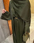 Eid Mubarak: Dubai Abaya Set with 3 Pieces for Women, Featuring Kaftan, Hijab, and Kimono