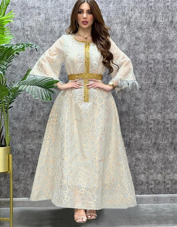 Feathery Fiesta: Unleash Your Inner Showstopper Abaya