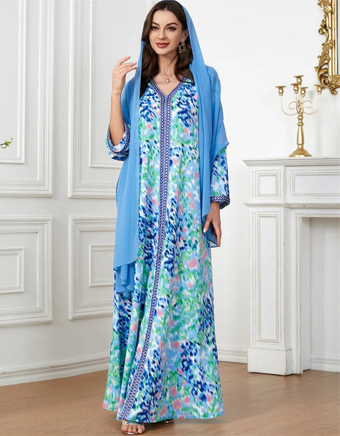 Playful Expression: Patchwork Abaya for Timeless Comfort