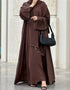 Eid Mubarak: Dubai Abaya Set with 3 Pieces for Women, Featuring Kaftan, Hijab, and Kimono
