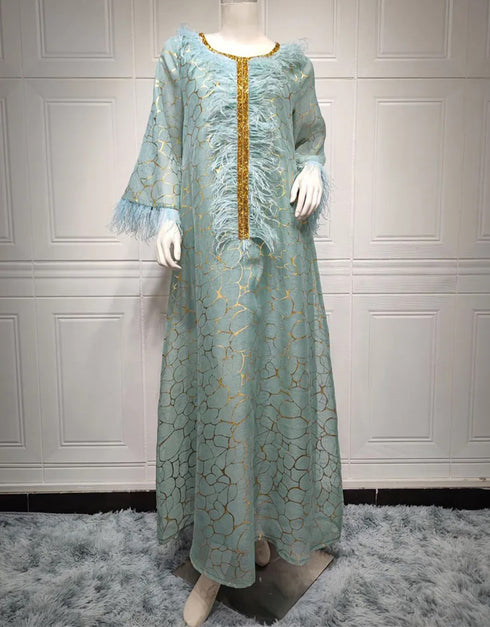 Feathery Fiesta: Unleash Your Inner Showstopper Abaya