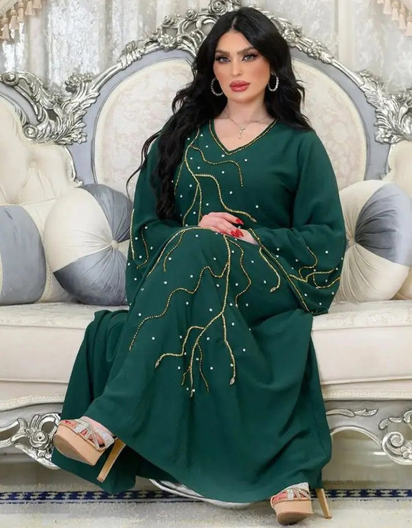 Sparkling Elegance: Diamond-Adorned Abaya for Everyday Comfort