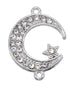 Islamic Elegance Unveiled: 6-Piece Collection of Silver Allah Charms, Muslim Crescent Moon Connectors - Perfect Accessories for Exquisite Islamic Jewelry