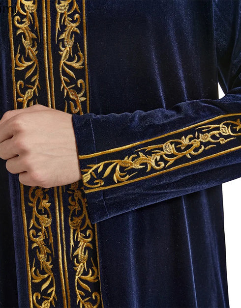 Elevate Your Style: Velvet-Infused Islamic Jubba Thobe, an Arabic Saudi Dress of Distinct Elegance