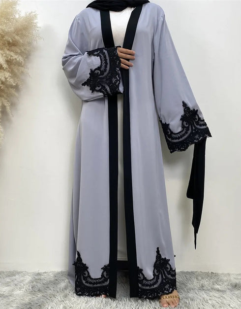 Modest Elegance for Every Season: Lace Adorned Abaya
