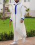 Arabic-Inspired Moroccan Kaftan: Casual Elegance in a Long Striped Dress for Muslim Men
